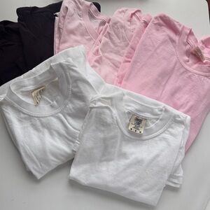 7 Medium T-Shirts Light Pink, Maroon, White NWOT